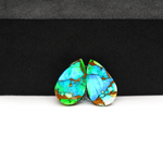 Peacock Dahlia composite pair 16x10x3mm 10ct pear cabochon - photo 3