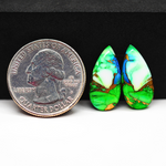 Peacock Dahlia composite pair 20x10x3mm 11.5ct pear cabochon - photo 1