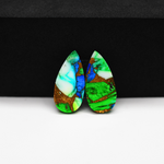 Peacock Dahlia composite pair 20x10x3mm 11.5ct pear cabochon - photo 3