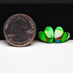 Peacock Dahlia composite pair 12x12x3mm 8ct heart cabochon - photo 1