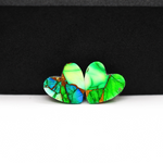 Peacock Dahlia composite pair 12x12x3mm 8ct heart cabochon - photo 3
