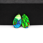 Peacock Dahlia composite pair 17x10x3mm 9ct pear cabochon - photo 3