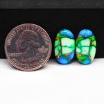 Peacock Dahlia composite pair 18x10x3mm 12.5ct oval cabochon - photo 1