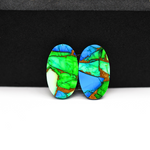Peacock Dahlia composite pair 18x10x3mm 12.5ct oval cabochon - photo 3