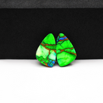 Peacock Dahlia composite pair 16x10x3mm 10ct freeform cabochon - photo 3