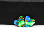 Peacock Dahlia composite pair 12x12x3mm 8ct heart cabochon - photo 3