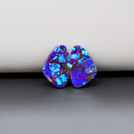 Stabilized Purple Mohave (Mojave) Turquoise freeform cabochon pair 16x11x3mm 9.5ct - purple with blue Kingman turquoise nuggets - photo 3 - Pedra Gems.