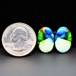 Peacock Dahlia composite pair 18x12x3mm 14.5ct oval cabochon - photo 1