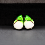 Peacock Dahlia composite pair 16x11x3mm 12ct pear cabochon - photo 2