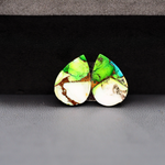 Peacock Dahlia composite pair 16x11x3mm 12ct pear cabochon - photo 3