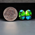 Peacock Dahlia composite pair 17x11x3mm 11.5ct oval cabochon - photo 1