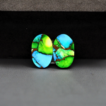 Peacock Dahlia composite pair 17x11x3mm 11.5ct oval cabochon - photo 3