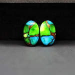 Peacock Dahlia composite pair 17x11x3mm 11.5ct oval cabochon - photo 2