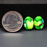 Peacock Dahlia composite pair 15x12x3mm 11ct oval cabochon - photo 1