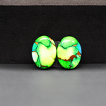 Peacock Dahlia composite pair 15x12x3mm 11ct oval cabochon - photo 2