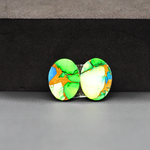 Peacock Dahlia composite pair 15x12x3mm 11ct oval cabochon - photo 3
