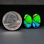 Peacock Dahlia composite pair 17x10x3mm 10.5ct oval cabochon - photo 1