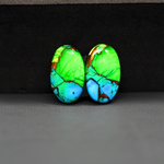 Peacock Dahlia composite pair 17x10x3mm 10.5ct oval cabochon - photo 2