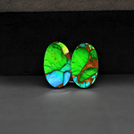 Peacock Dahlia composite pair 17x10x3mm 10.5ct oval cabochon - photo 3