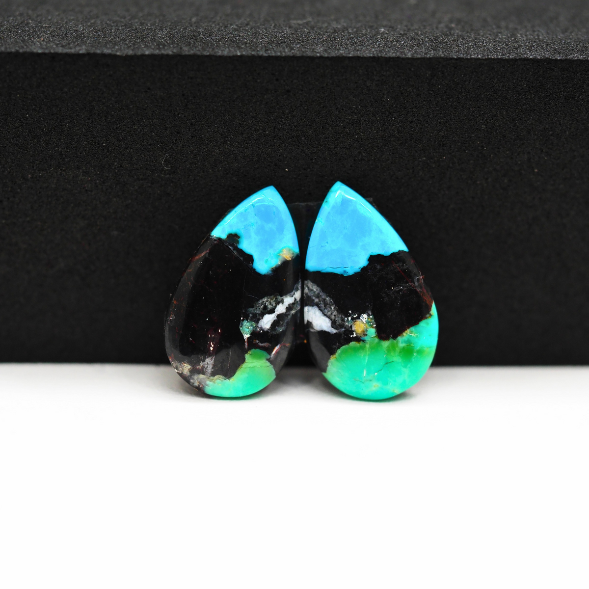 Mohave Buffalo composite pair 19x11x3mm 8.5ct pear cabochon Kingman - photo 3