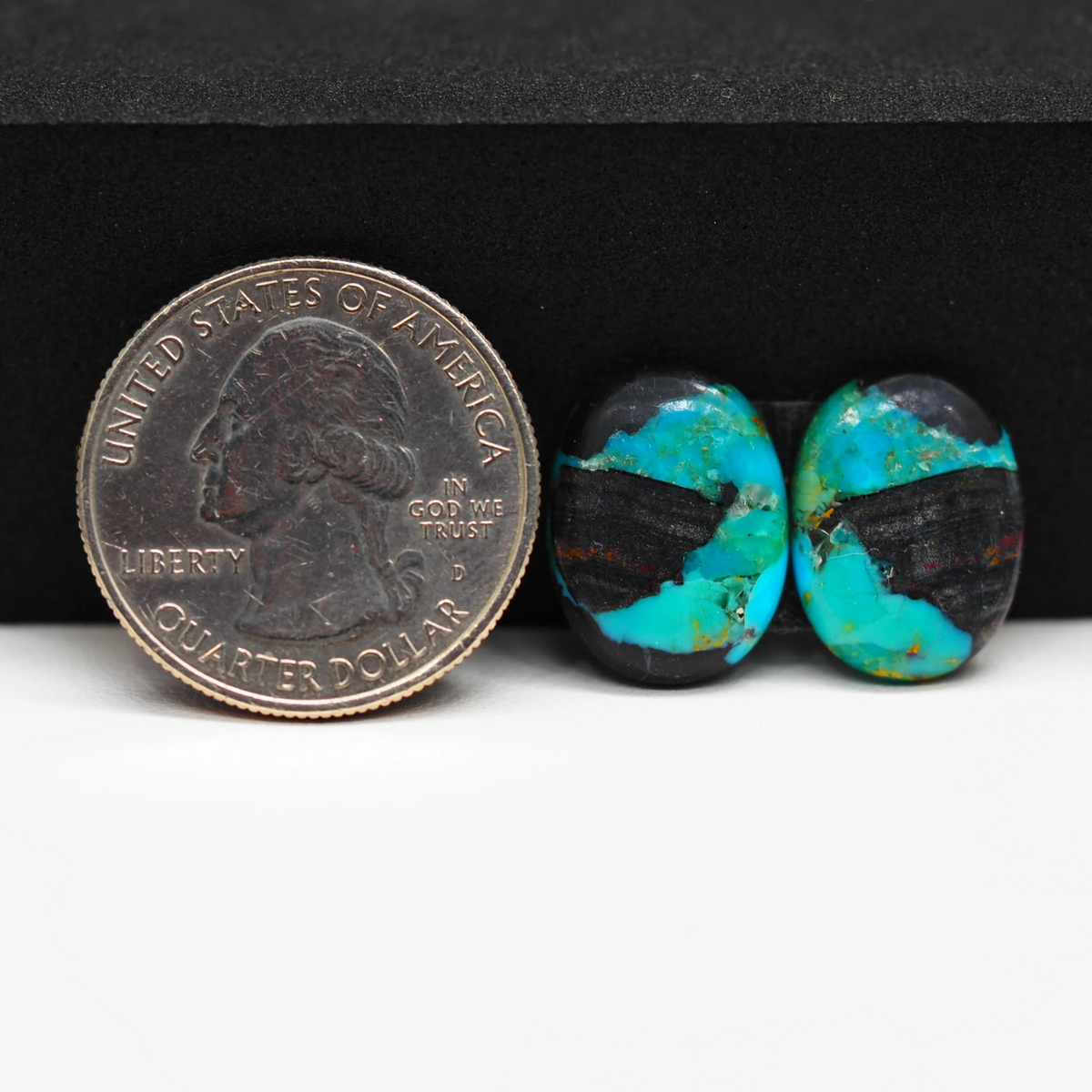 Mohave Buffalo composite pair 17x12x3mm 10.5ct oval cabochon Kingman - photo 1