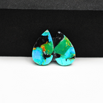 Mohave Buffalo composite pair 19x11x3mm 10.5ct pear cabochon Kingman - photo 4