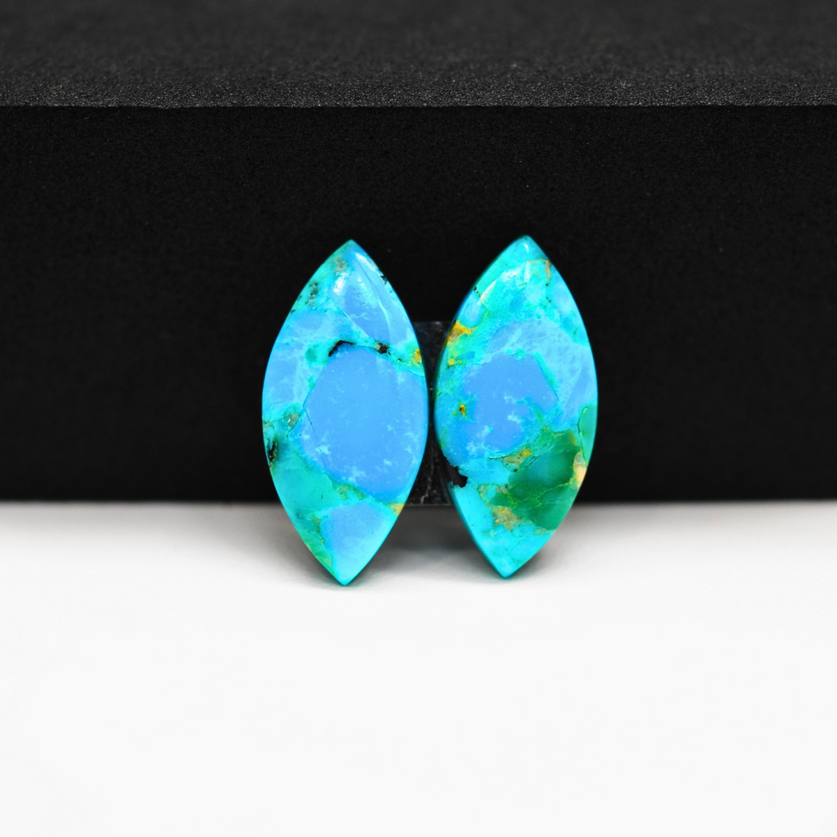 Mohave Buffalo composite pair 22x11x3mm 10.5ct marquise navette cabochon Kingman - photo 2