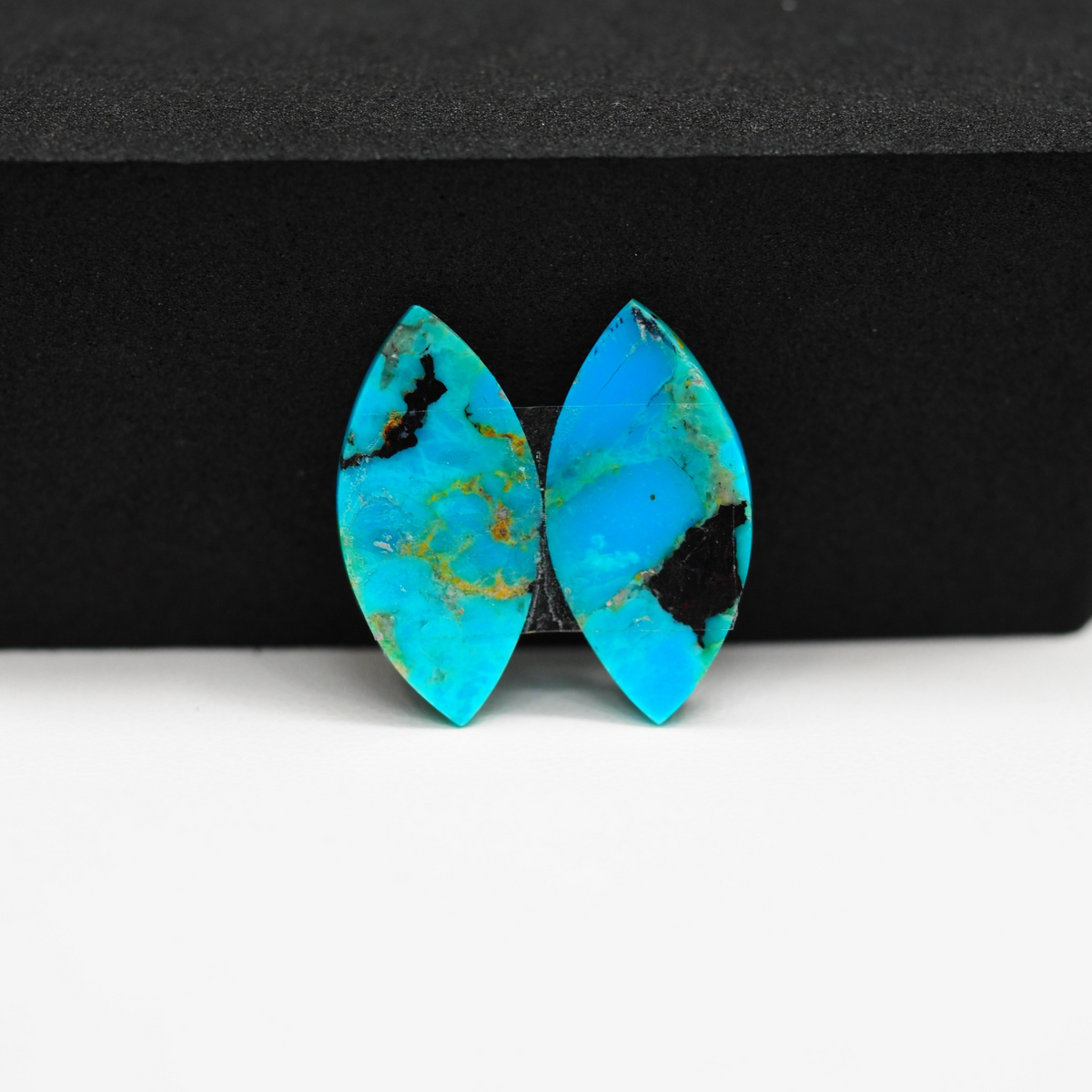 Mohave Buffalo composite pair 22x11x3mm 10.5ct marquise navette cabochon Kingman - photo 4