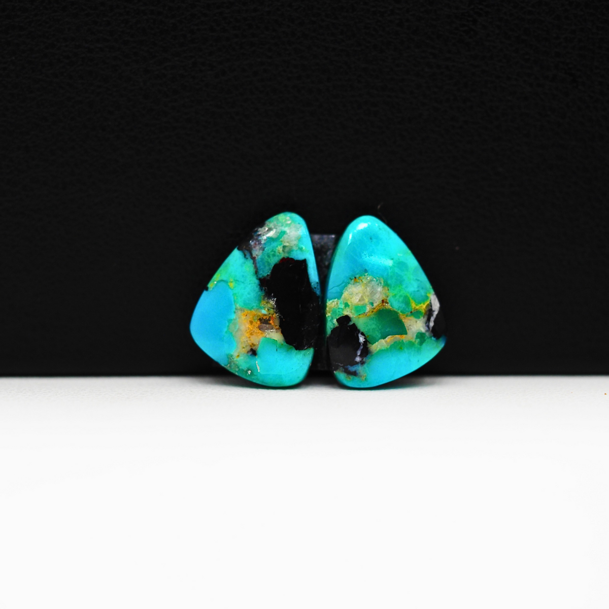 Mohave Buffalo composite pair 15x11x3mm 8.5ct freeform cabochon Kingman - photo 2