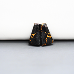 Kingman Black Buffalo Copper Composite Trapezoid Cabochon Pair 18x10x3mm 11ct - black stone with bright copper veins - Pedra Gems