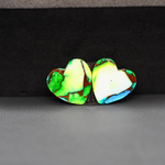 Peacock Dahlia composite pair 17x10x3mm 11ct heart cabochon - photo 3