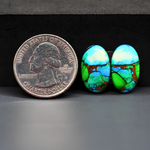 Peacock Dahlia composite pair 16x11x3mm 13ct oval cabochon - photo 1
