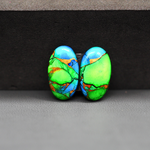 Peacock Dahlia composite pair 18x10x3mm 12ct oval cabochon - photo 2