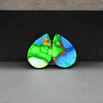 Peacock Dahlia composite pair 18x12x3mm 12.5ct pear cabochon - photo 3