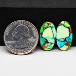Peacock Dahlia composite pair 20x11x3mm 14.5ct oval cabochon - photo 1