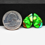 Peacock Dahlia composite pair 19x12x3mm 12ct pear cabochon - photo 1