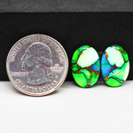 Peacock Dahlia composite pair 15x11x3mm 11.5ct oval cabochon - photo 1