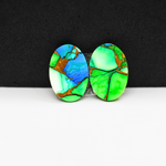Peacock Dahlia composite pair 15x11x3mm 11.5ct oval cabochon - photo 3