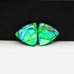 Peacock Dahlia composite pair 15x15x3mm 11.5ct trapezoid cabochon - photo 2