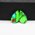 Peacock Dahlia composite pair 18x11x3mm 12ct pear cabochon - photo 3