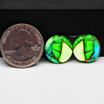 Peacock Dahlia composite pair 15x15x3mm 14.5ct round cabochon - photo 1