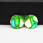 Peacock Dahlia composite pair 15x15x3mm 14.5ct round cabochon - photo 3