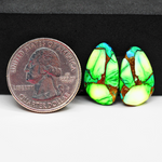 Peacock Dahlia composite pair 19x12x3mm 11.5ct freeform cabochon - photo 1