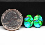 Peacock Dahlia composite pair 15x11x3mm 8ct oval cabochon - photo 1