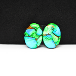 Peacock Dahlia composite pair 15x11x3mm 8ct oval cabochon - photo 2