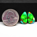 Peacock Dahlia composite pair 17x11x3mm 10.5ct freeform cabochon - photo 1
