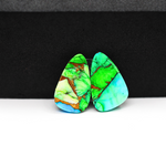 Peacock Dahlia composite pair 17x11x3mm 10.5ct freeform cabochon - photo 3