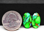 Peacock Dahlia composite pair 19x11x3mm 12.5ct oval cabochon - photo 1