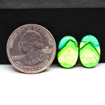 Peacock Dahlia composite pair 16x10x3mm 10ct oval cabochon - photo 1