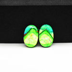 Peacock Dahlia composite pair 16x10x3mm 10ct oval cabochon - photo 2